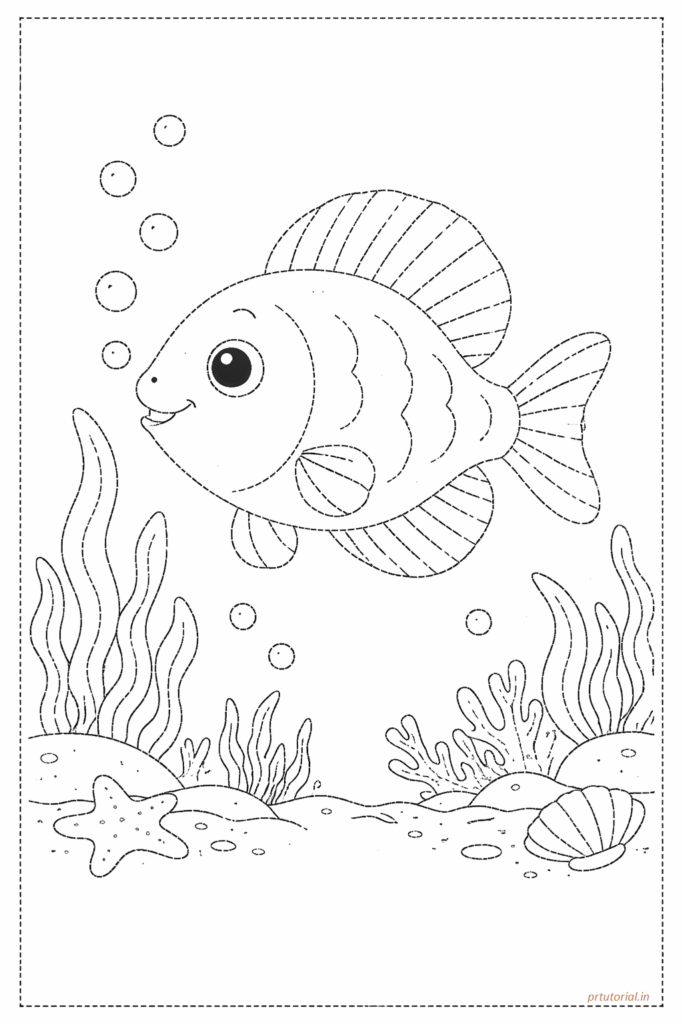 Fish drawing colouring
