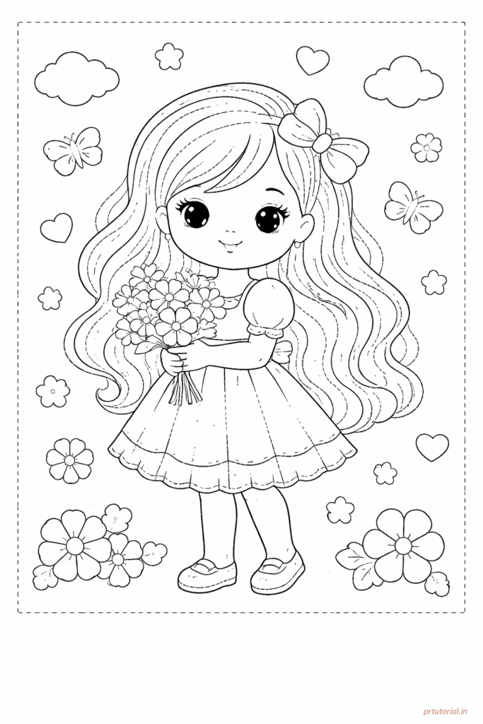 Girl drawing colouring