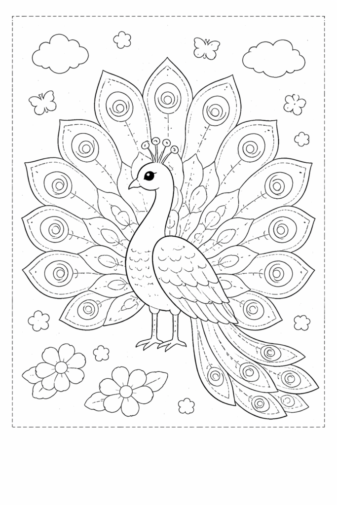 Peachok drawing colouring