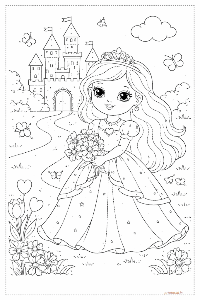 Princess drawing colouring