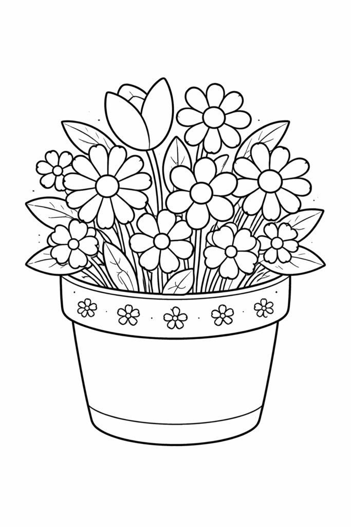 Flower Pot Drawing