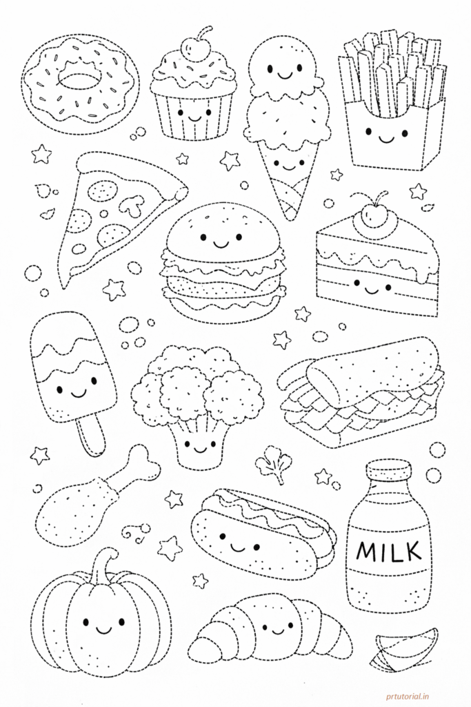 foods drawing for colouring