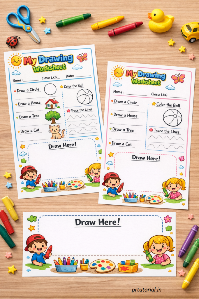 drawing worksheet for LKG