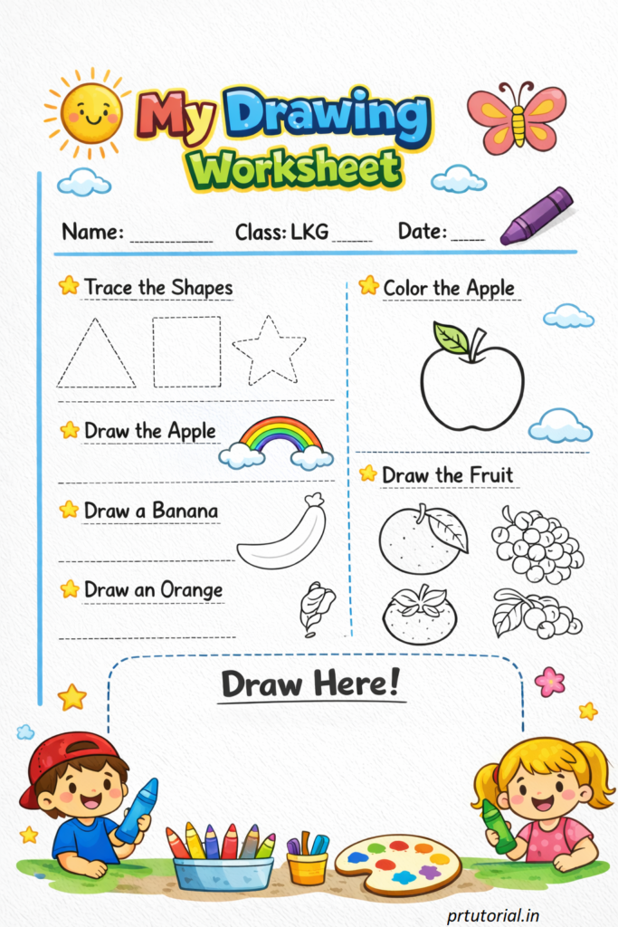 drawing worksheet for LKG
