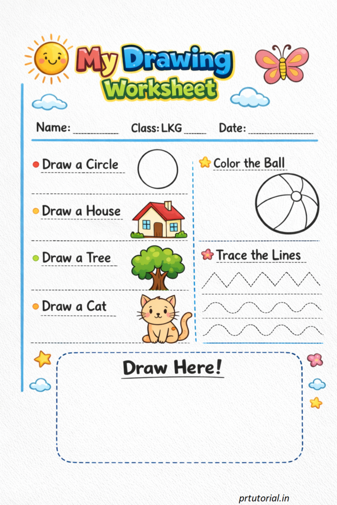 drawing worksheet for LKG