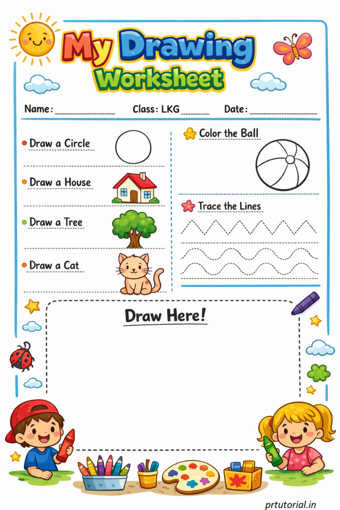 drawing worksheet for LKG