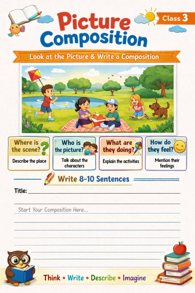 picture composition worksheet class 3