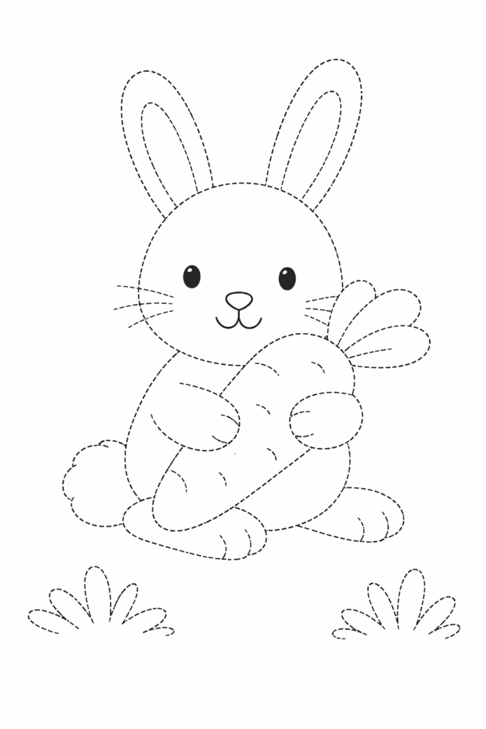 Rabbit with carrot drawing
