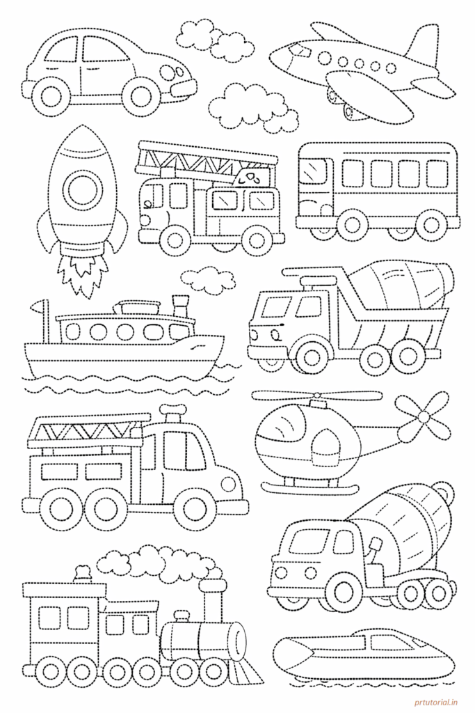 vehicles drawing for colouring