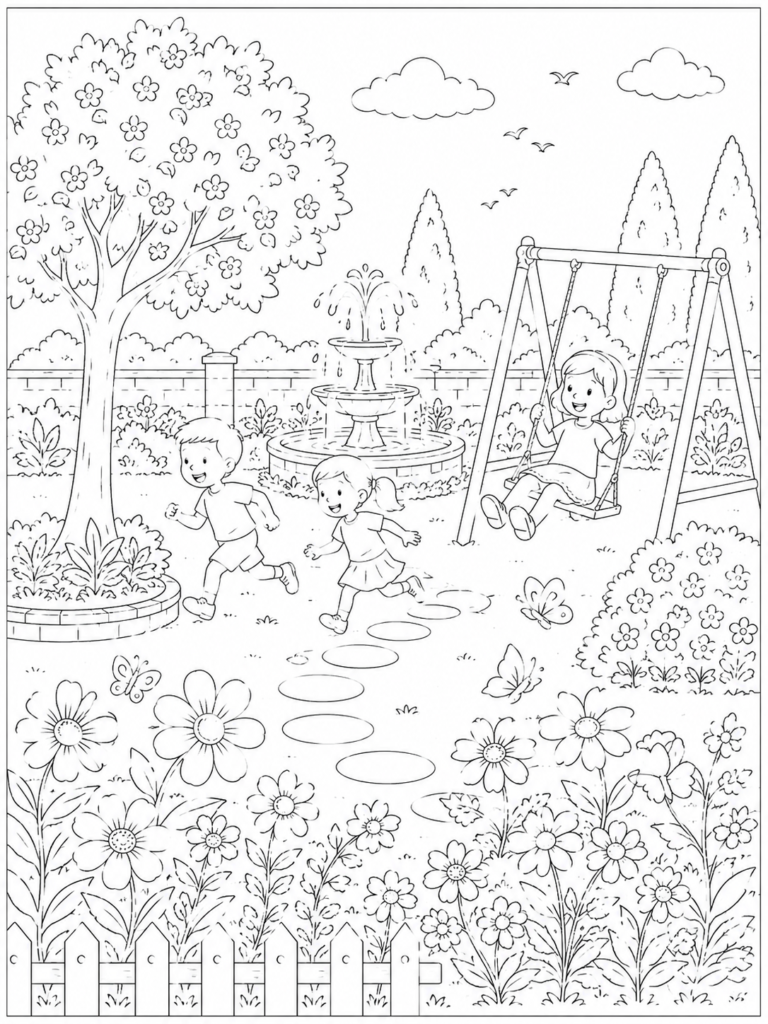 Village River Boat Drawing for Kids 