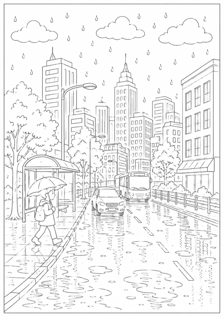 Rain Drawing for Kids 